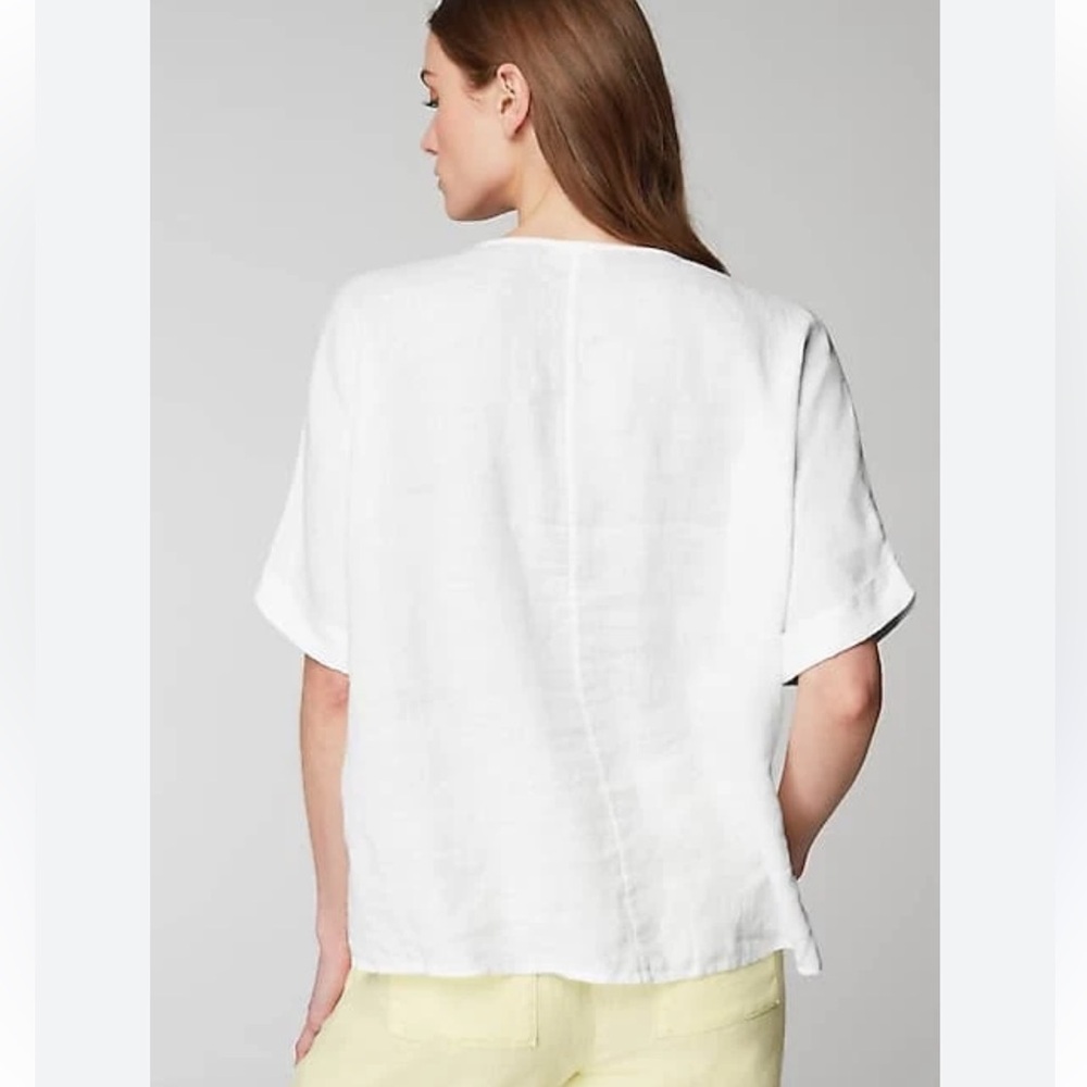 Pure J Jill 100% Linen Button Up Relaxed Top Blouse Women’s Size LP